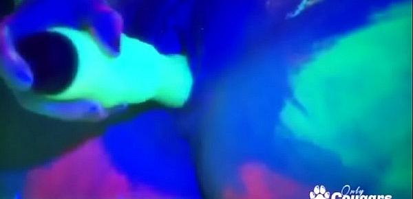  Lesbians Fuck Covered In Glow In The Dark Paint